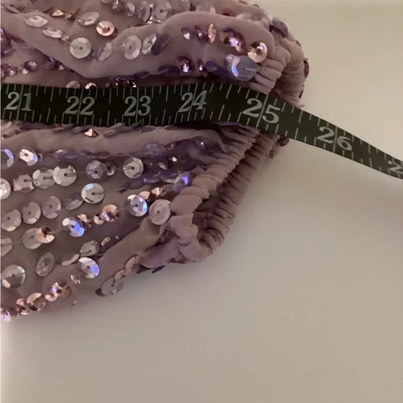 NWT Mac Duggal Size 8 Linear Sequin Long Sleeve Evening Dress - Picture 11 of 12